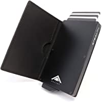 STEALTH Wallet Minimalista Portatarjetas RFID - Slim Ligero Aluminio NFC Bloqueo Pop Up Carteras Tarjeteros (Negro con…